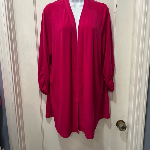 Susan Graver Tops - Susan graver XL Vibrant Pink Open Front Cardigan